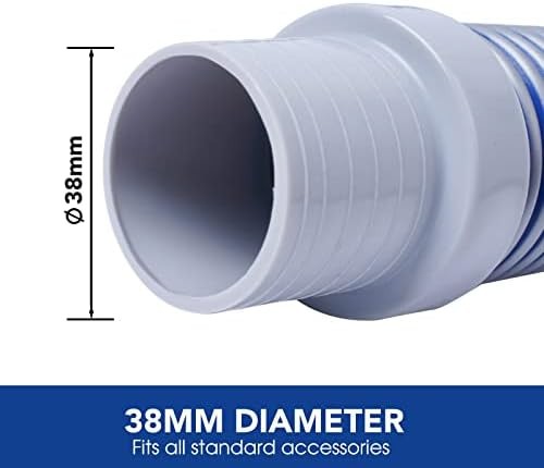 POOLWHALE Professional Swimming Pool Vacuum Cleaner Hose -1.5” 8 Piece Hoses,…