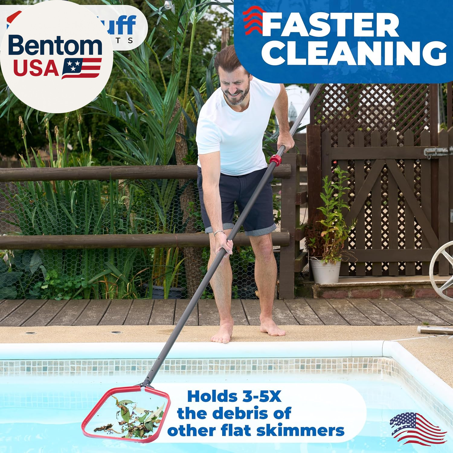 Protuff Flat Pool Skimmer Net – 2 Year Unconditional Free Replacement – Heavy-Du