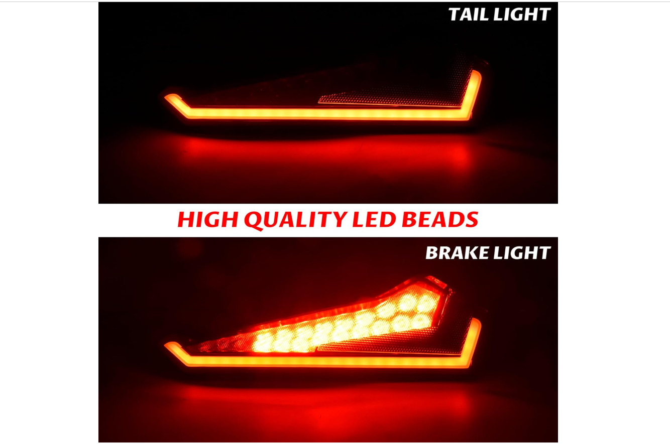 Tail Lights for Polaris RZR XP 1000 2024+, Smoked Black LED Taillights Rear