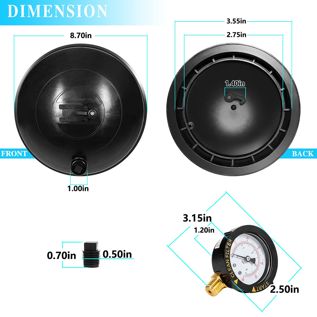 Top Module Cover for Paramount Water Valve with Pressure Gauge 005-302-4300-03