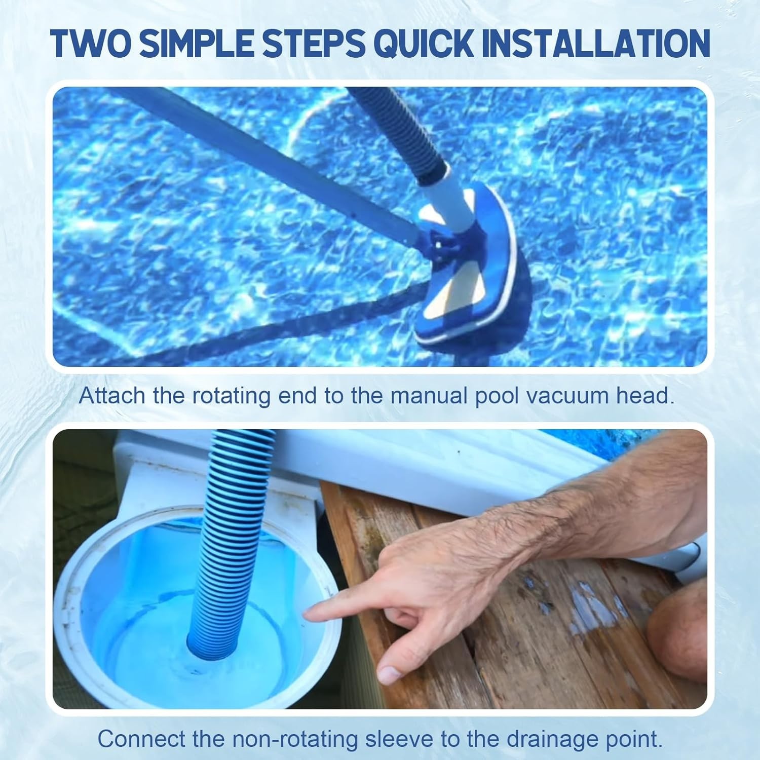 Heavy Duty Pool Vacuum Hose 30 Ft with Swivel Cuff – Effortless Cleaning