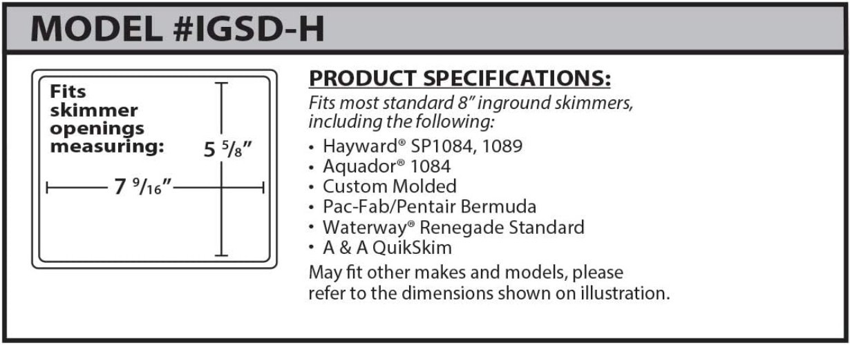 In-Ground Pool Skimmer Winterizing Plug – Weather-Resistant Black 7-9/16&Prime;