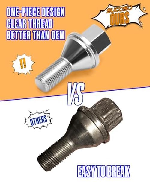 12×1.25 OEM Lug Bolts Fit for 17mm Hex M12x1.25 for Renegade(Chrome Lug Bolts)