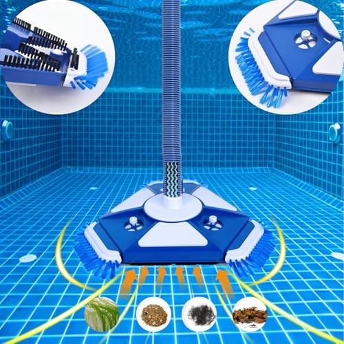 Pool Vacuum Head,Pool Cleaner Head， with Side Brush Universal Steering Handle
