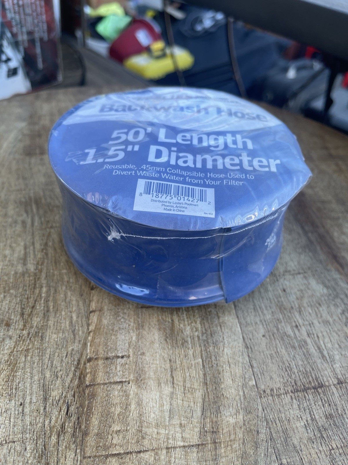 Leslie&rsquo;s Pool Supplies Backwash Hose 50 feet in length with a 1.5-inch diameter.