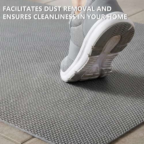 Thick PVC Drainage Floor Mat Non Slip Flooring Mats Swimming Pool 3x10FT Grey