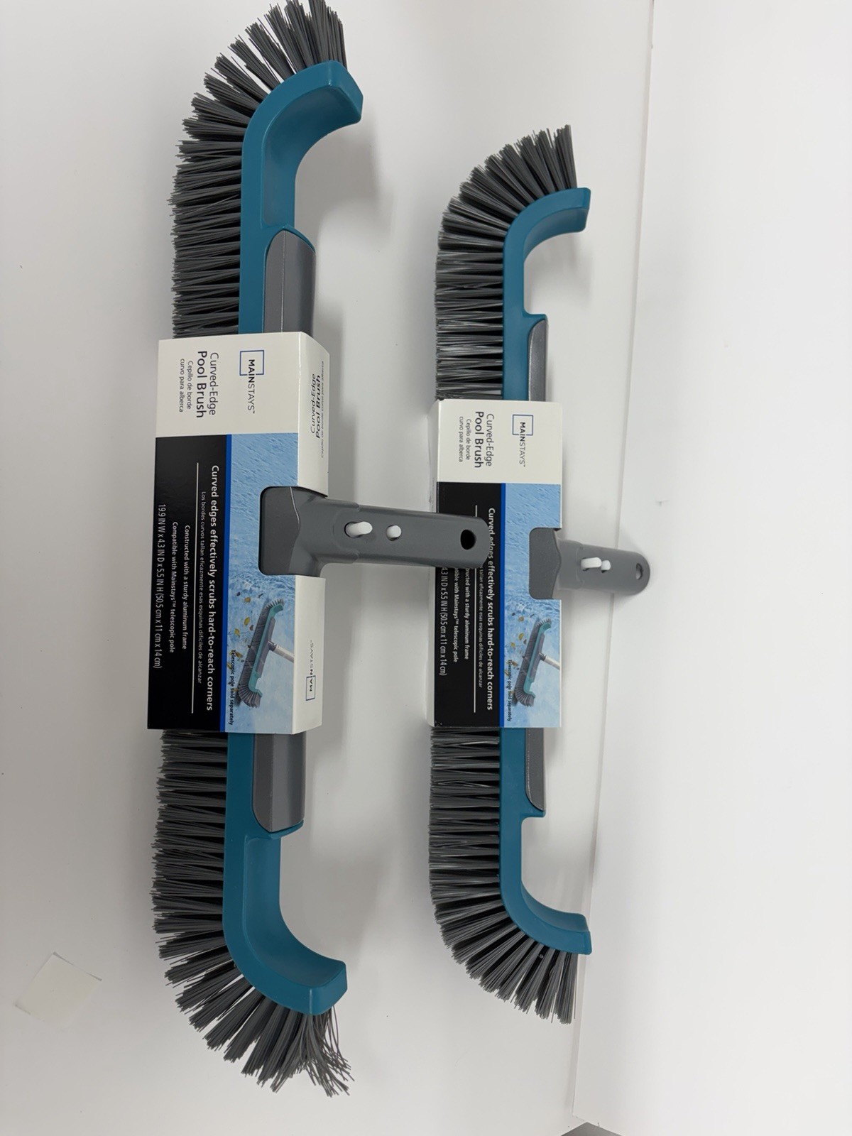 2X – 20&Prime; Curved-end Pool Brush with Extended Side bristles