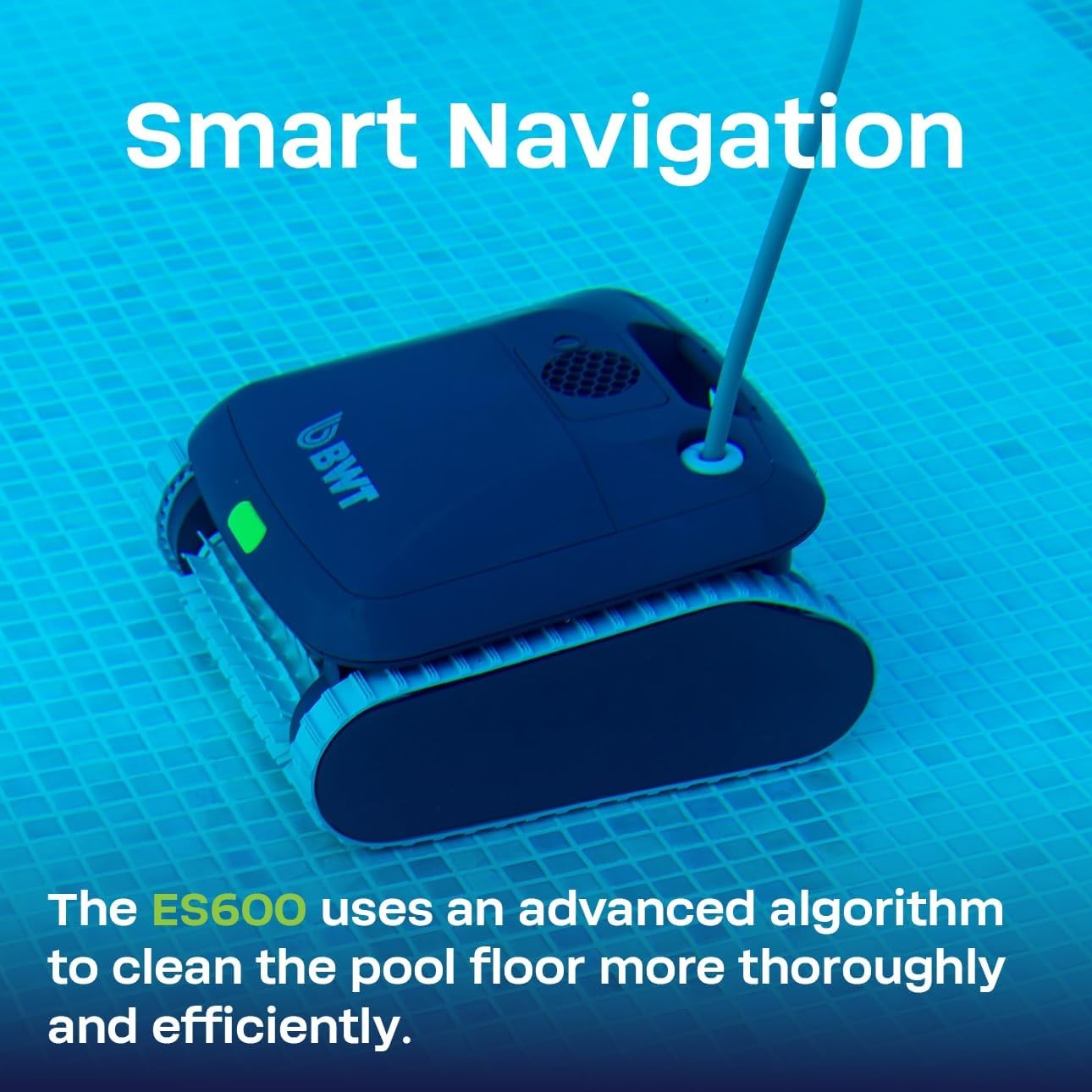 BWT ES600 Robotic Pool Cleaner for Above Ground Pools 46ft Cable 1.5-Hour Cycle