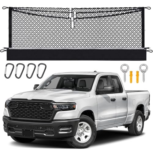 3-Layer Cargo Net Zipper Bag Truck Bed Net for Dodge RAM 1500 2019-2026