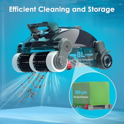 Cordless Robotic Pool Cleaner Wall Climbing Large Capacity
