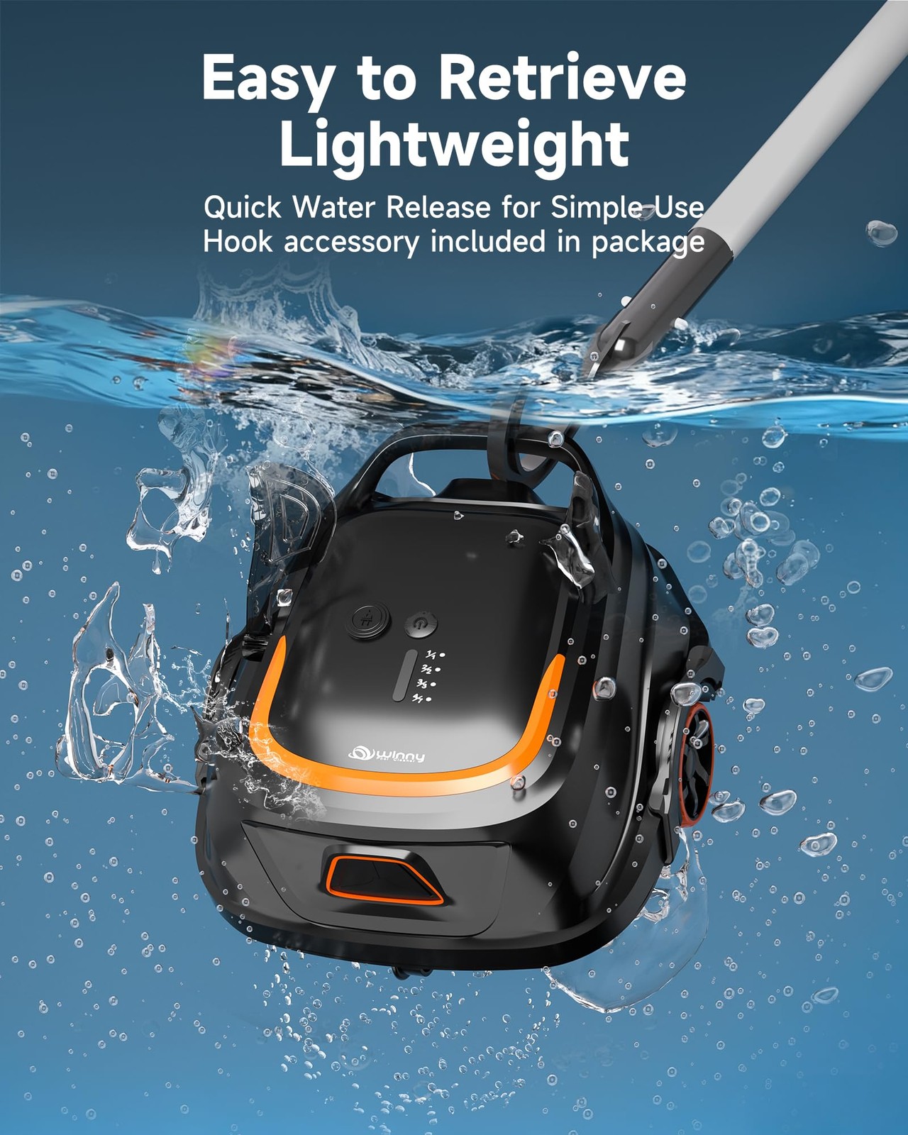Cordless Robotic Pool Vacuum for Above Ground Pool, Automatic Pool Cleaner wi…