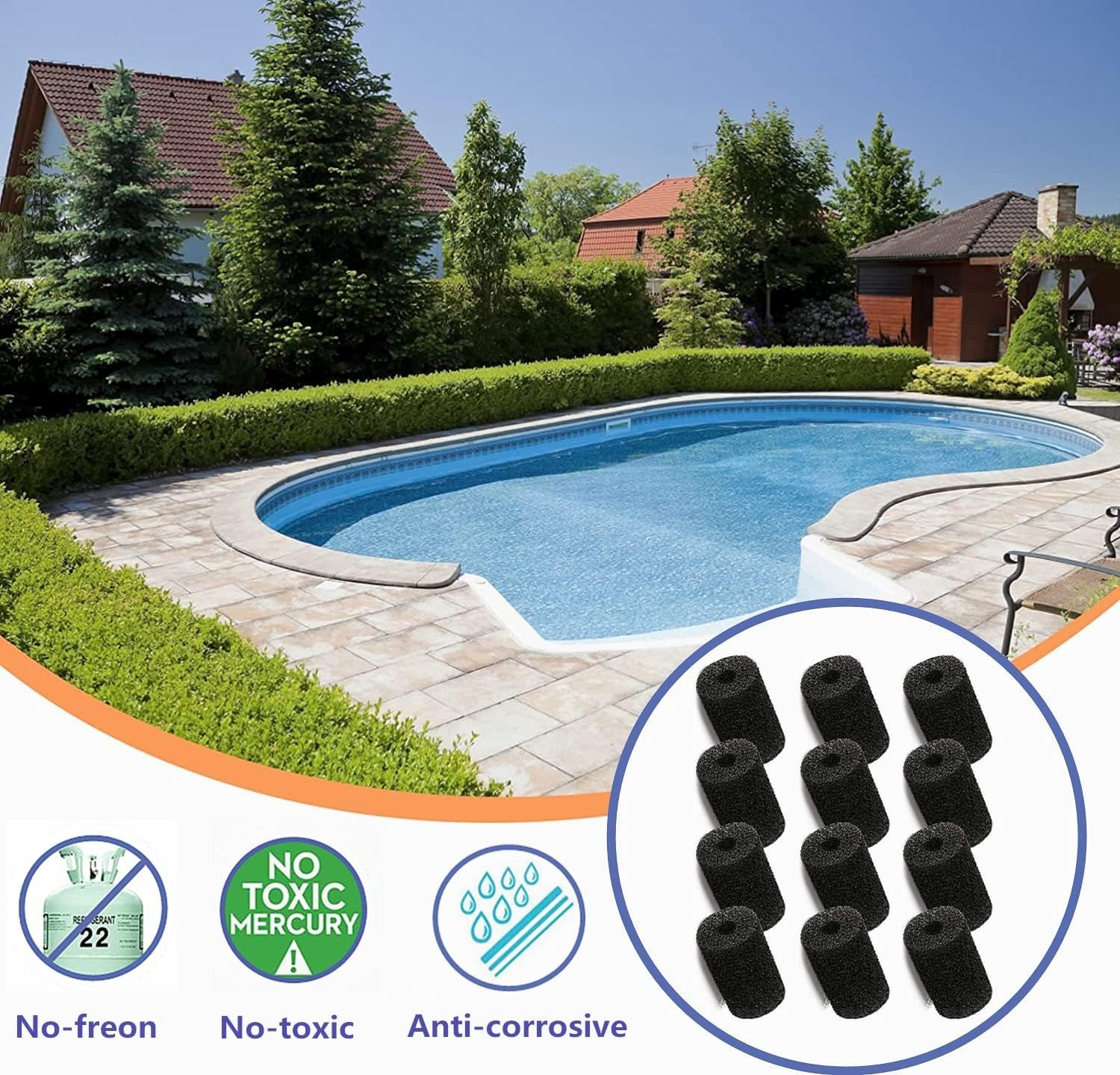 12 Pack Pool Cleaner Sweep Hose Tail Scrubbers, Tail Scrubber Replacement, Fi…