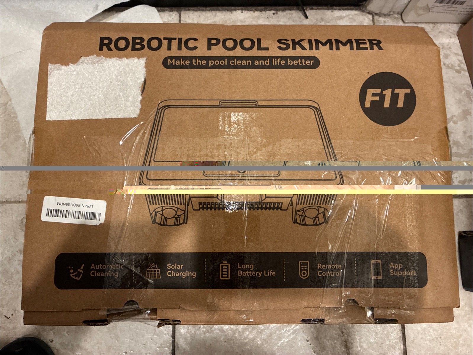 Poofata F1T Solar Powered Robotic Pool Skimmer Surface Cleaner with APP Suppo…