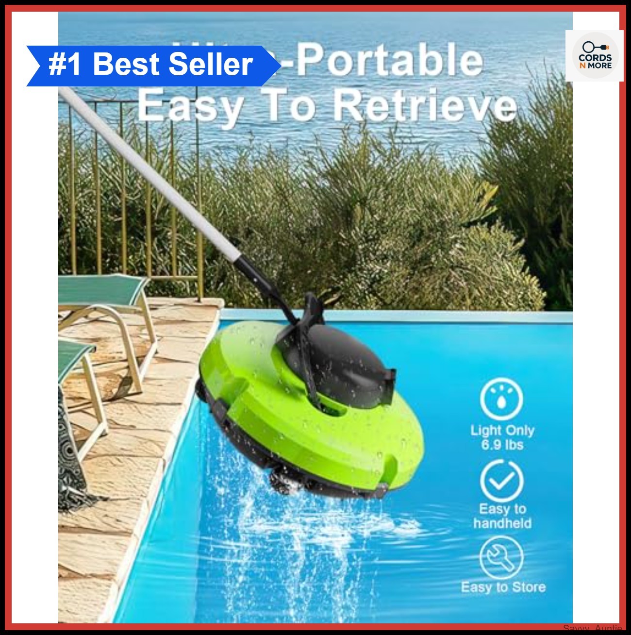 Cordless Pool Vacuum Robotic Above Ground Inground 5200mAh 120 Mins Runtime