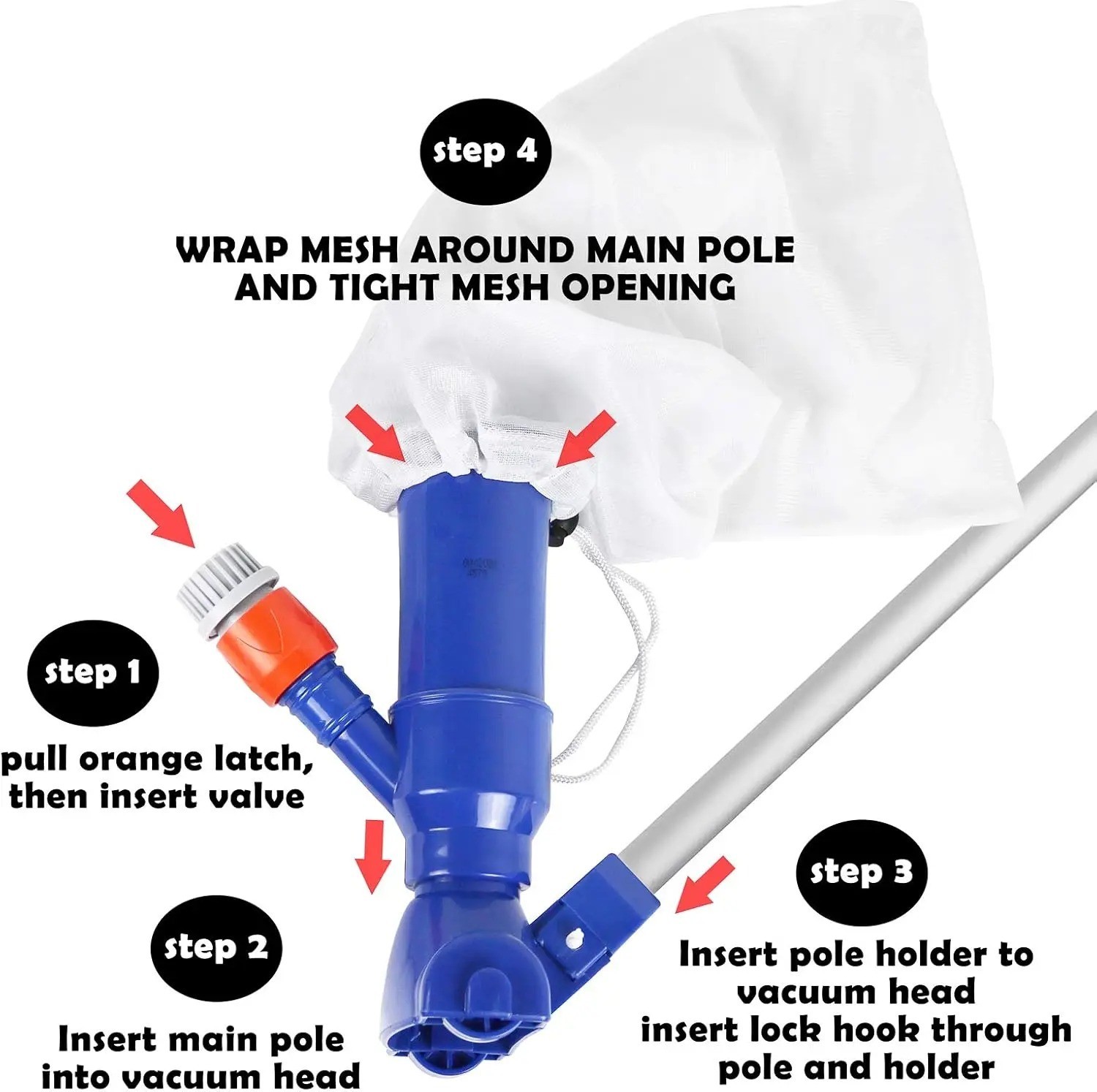 Fast Clean Pool Vacuum Tool Multifunctional Cleaning Accessory for Above Ground
