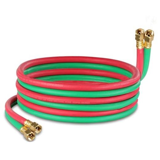 Oxy Acetylene Hose, 15 Foot x 1/4 Inch – B Fitting Twin Cutting Torch 15 Ft