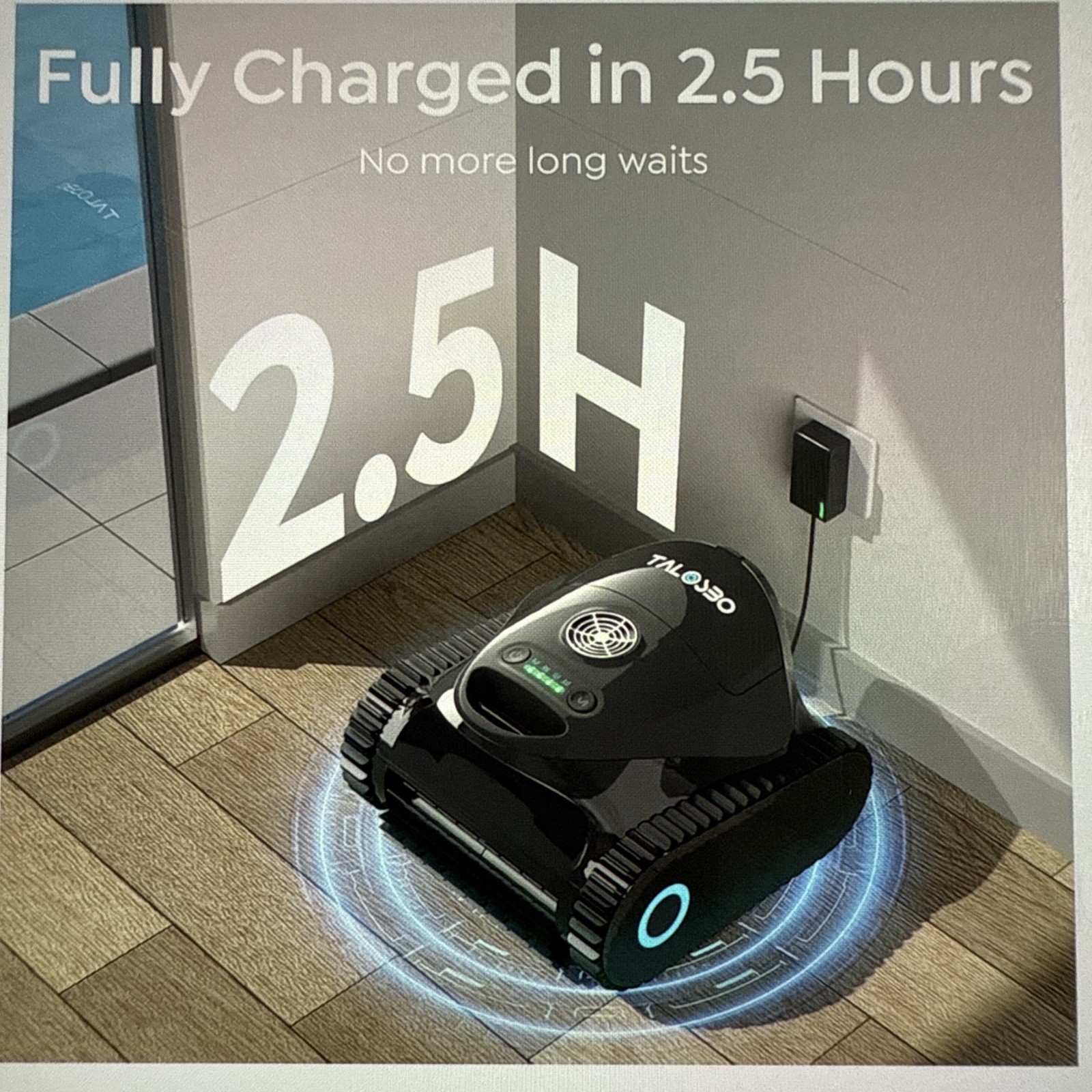 TALOSBO C1 Robotic Pool Cleaner, 180 m, 1615 sq.ft, Dual Filter, Smart Nav, App
