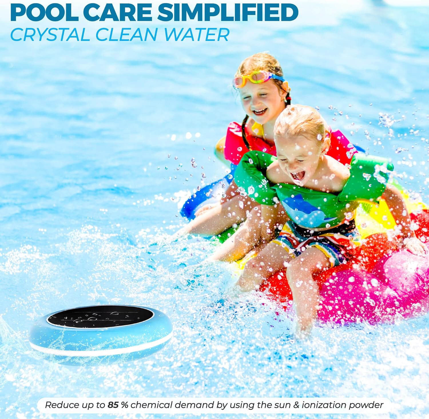Solar powered Pool Ionizer Kills Algae Reduces Chlorine,Covers up to 35,000 gal