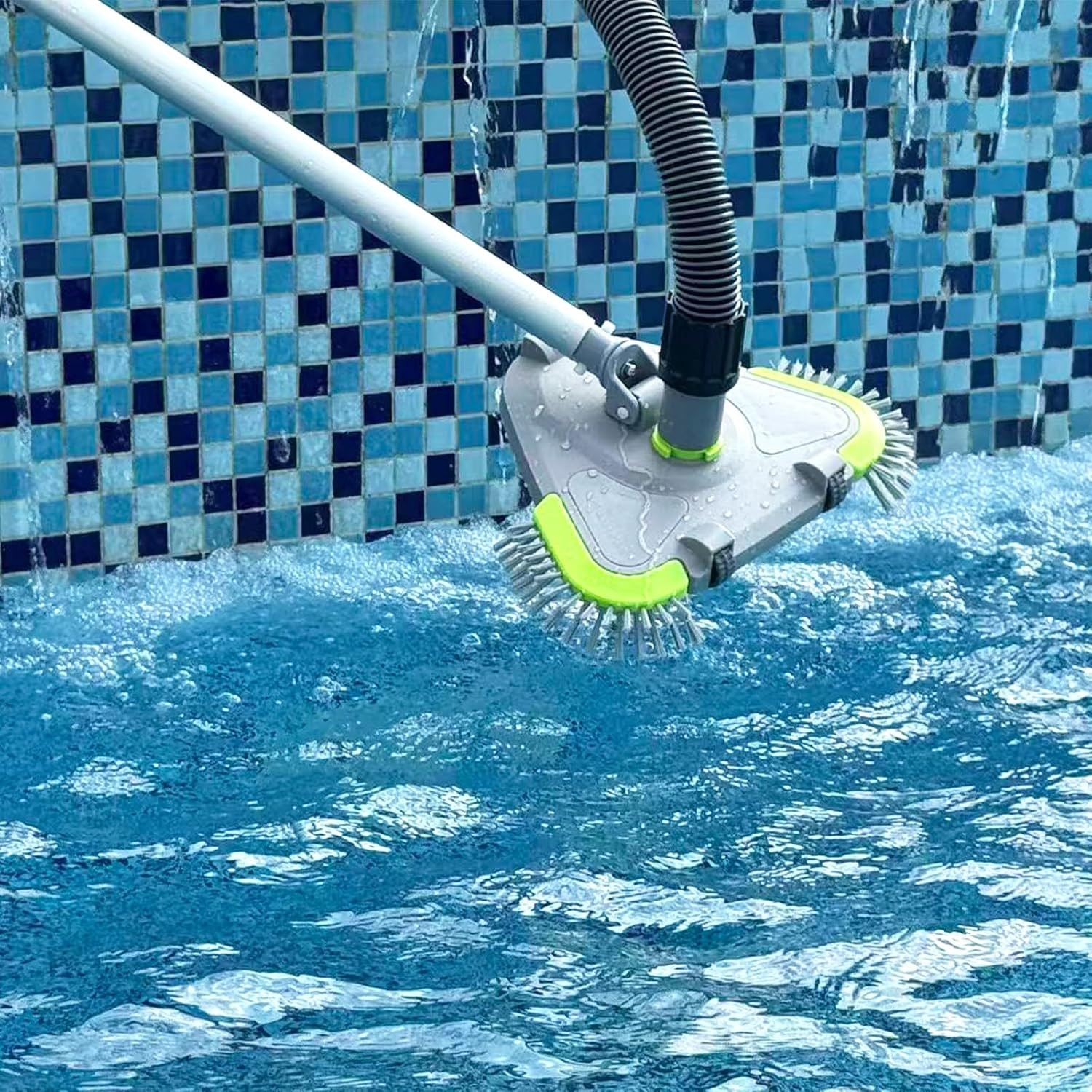 Sepetrel Upgraded Pool Vacuum Head with Wheels,Smart Swivel Handle & Swivel Hose