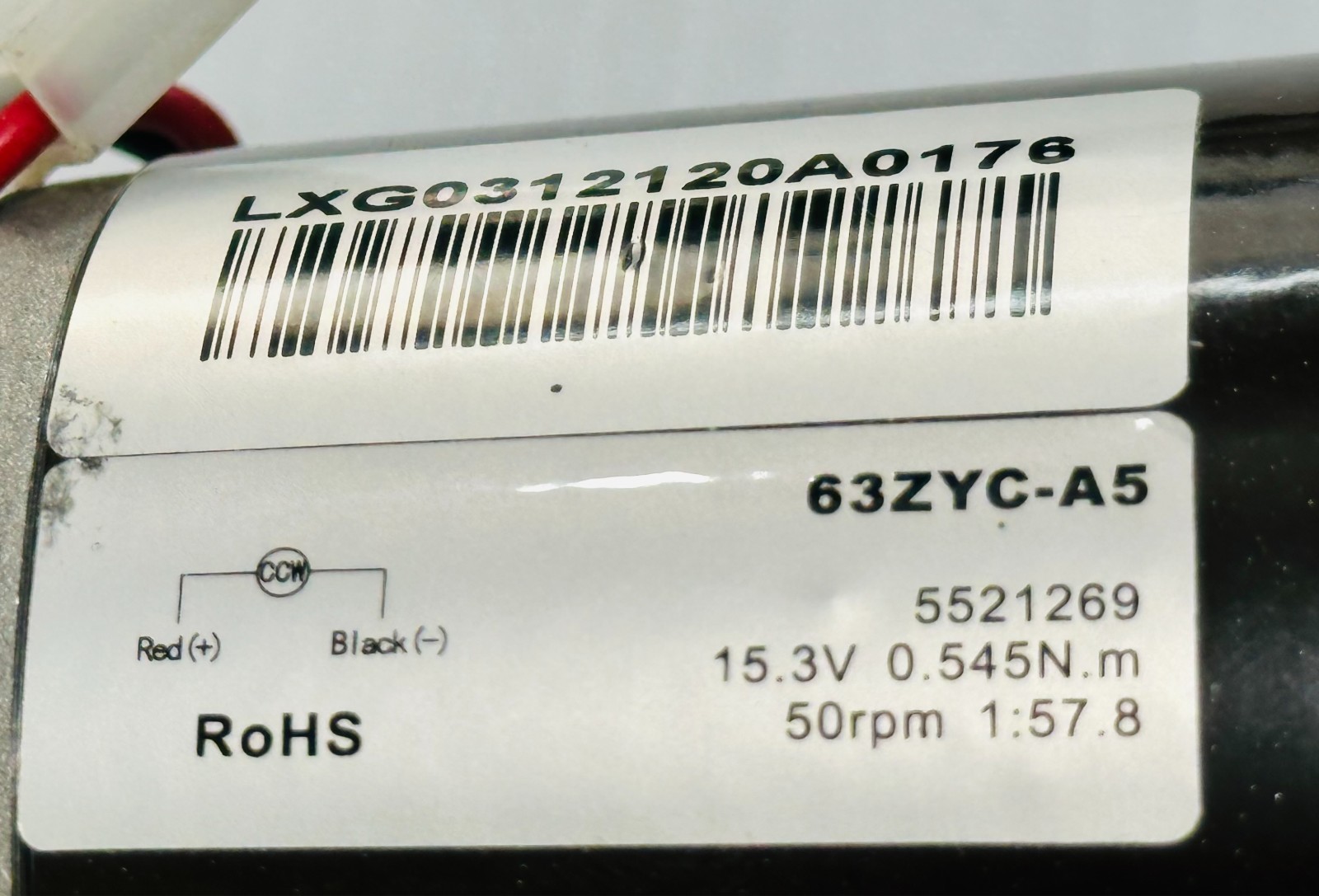 Maytronics Drive Motor 63ZYC-A5 5521269 15.3VDC 50 RPM For Pool Cleaner Robot