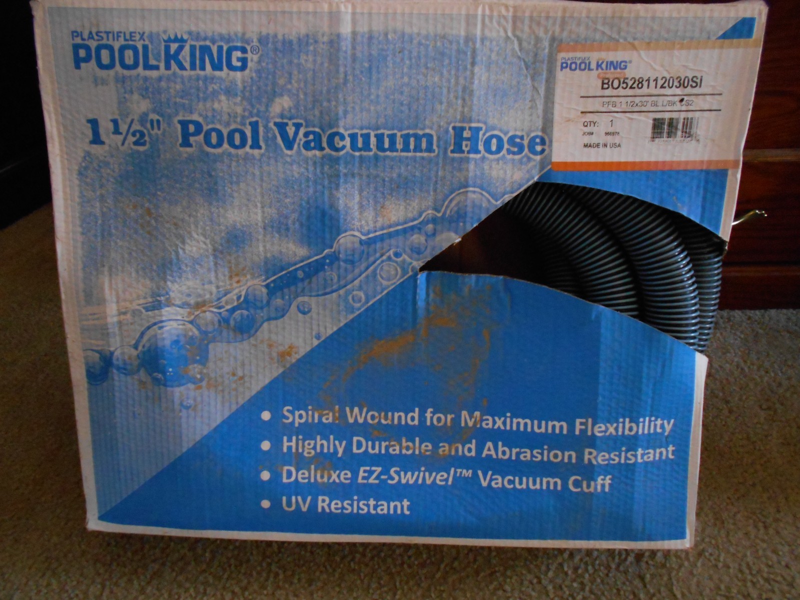 NEW Plastiflex Pool King 50&prime; x 1 1/2&Prime; Pool Vacuum Hose UV Resistant Highly Durab