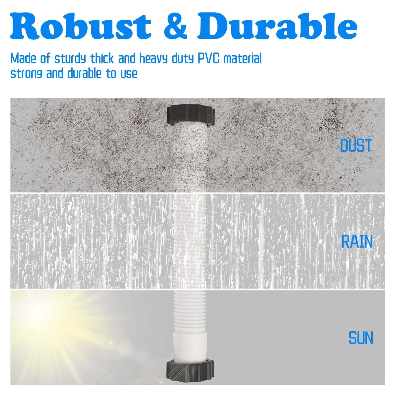 ZVJV 2 Pack 11535 Pool Sand Filter Pump Hose – 16 Inch Interconnecting White