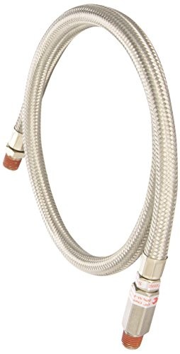 92805 Braided Leader Hose 36in. 36&Prime; With Check Valve Silver 1/4&Prime; M to 1/4&Prime; M