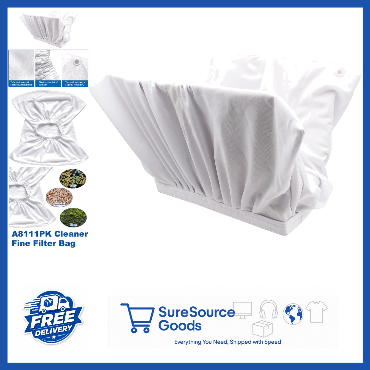 Aquabot Pool Cleaner Replacement Filter Bag White Mesh for Aqua Products Units