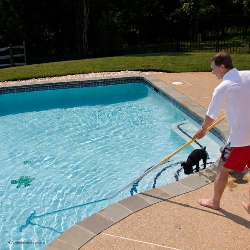 UNCO Aluminium Pool Brush Head – 17.3 in, Wall & Tile Brush, Nylon Bristles for