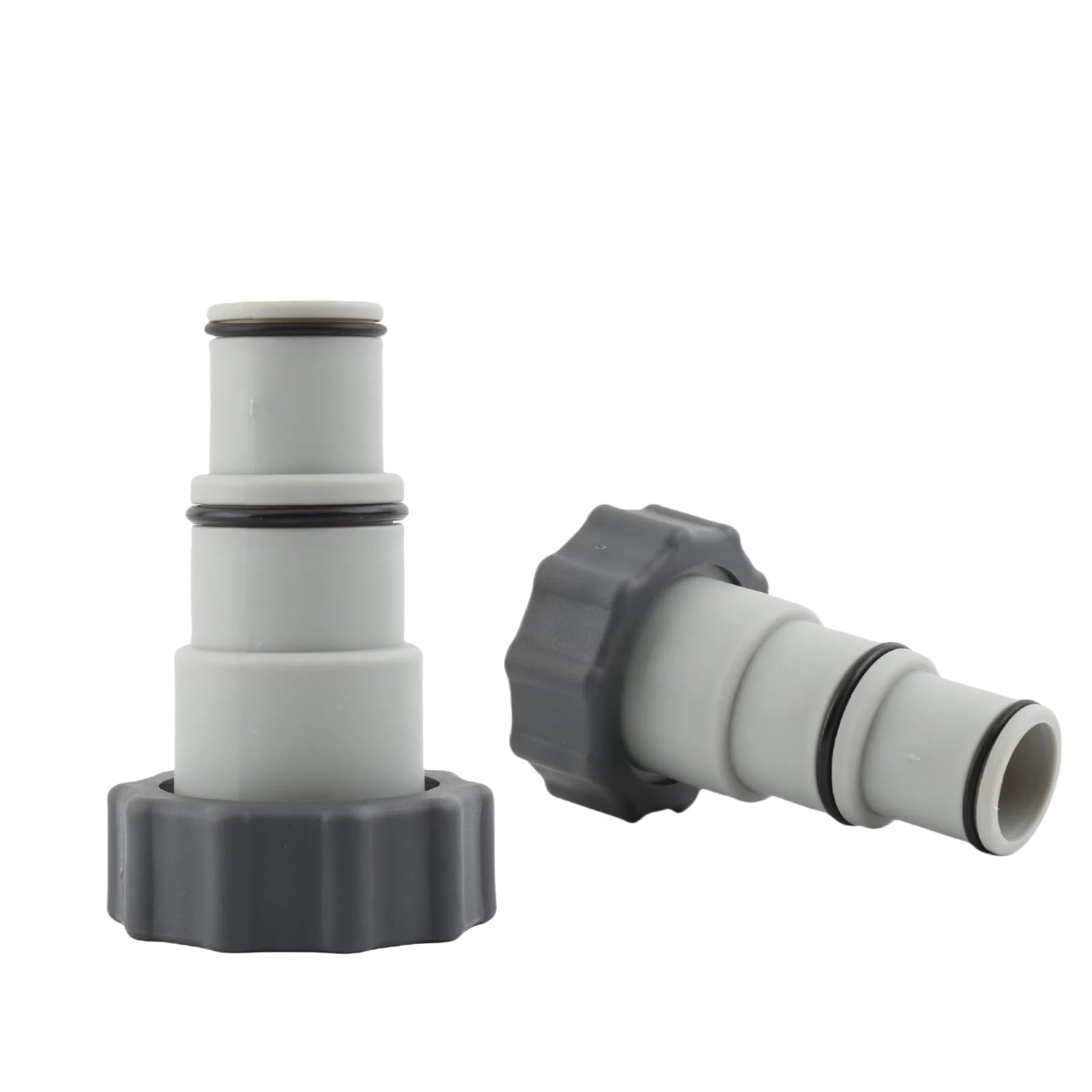 1.25&Prime; to 1.5&Prime; Type A Hose Adapter w/Collar for Threaded Connection Pumps Gray