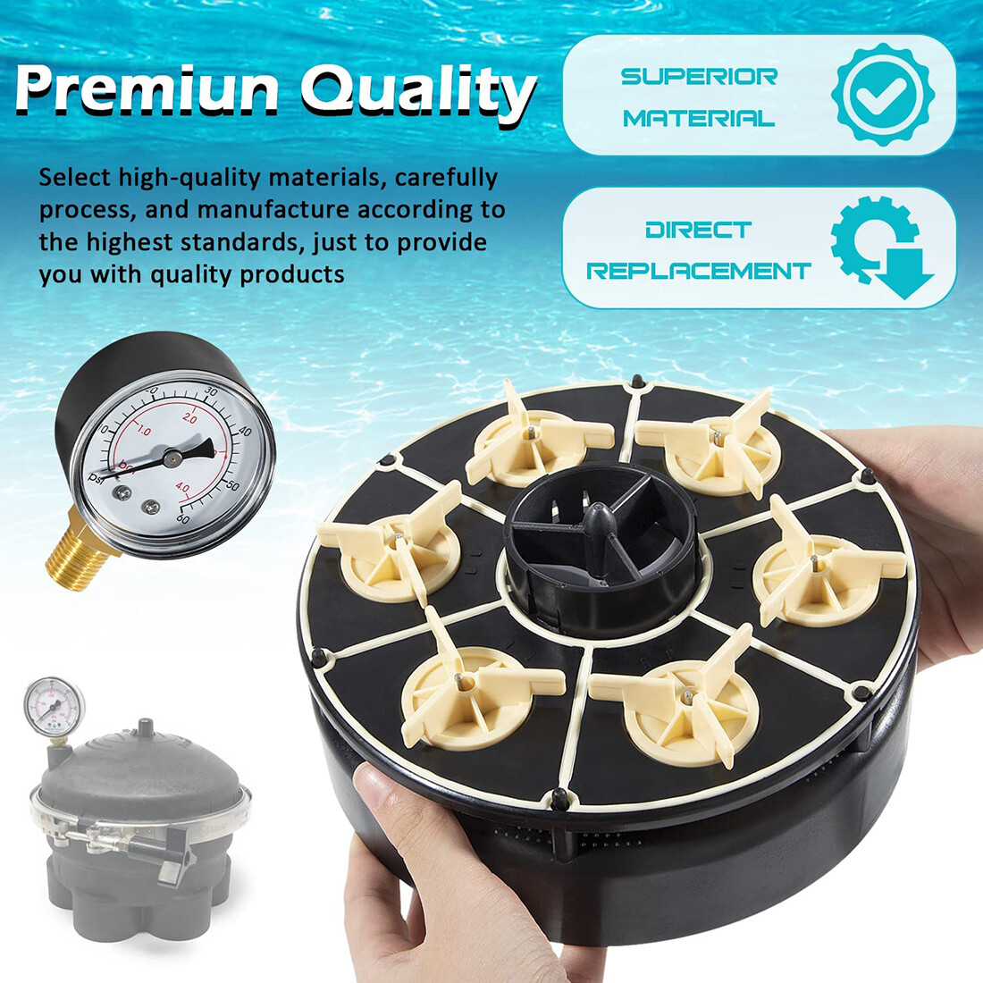 6-Port Module w/Valve Shell Oring + Pressure Gauge for Paramount 004-302-4408-00