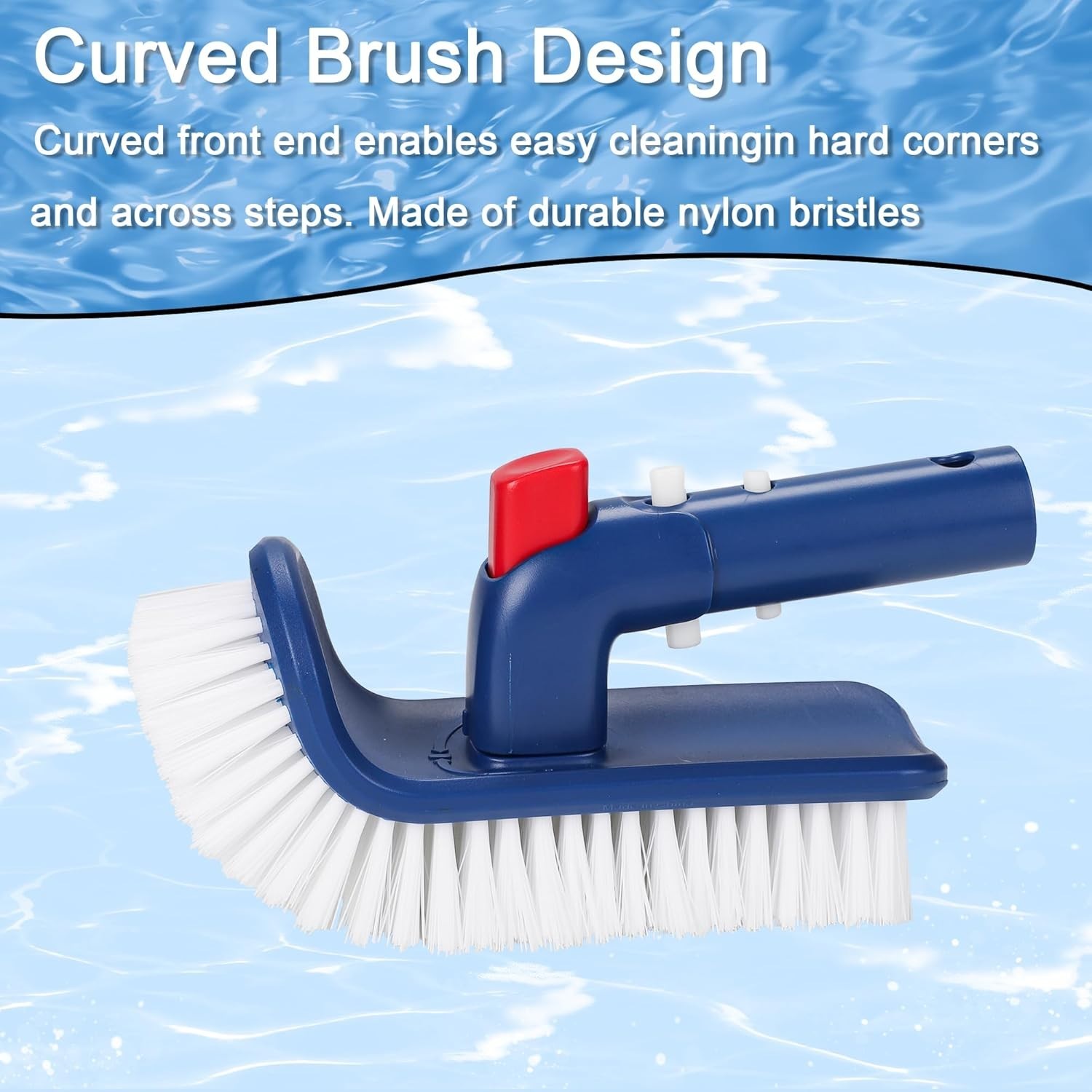4-Piece Pool Cleaning Kit Heavy Duty Skimmer Net Brush Wall Scrubber Above Gr…