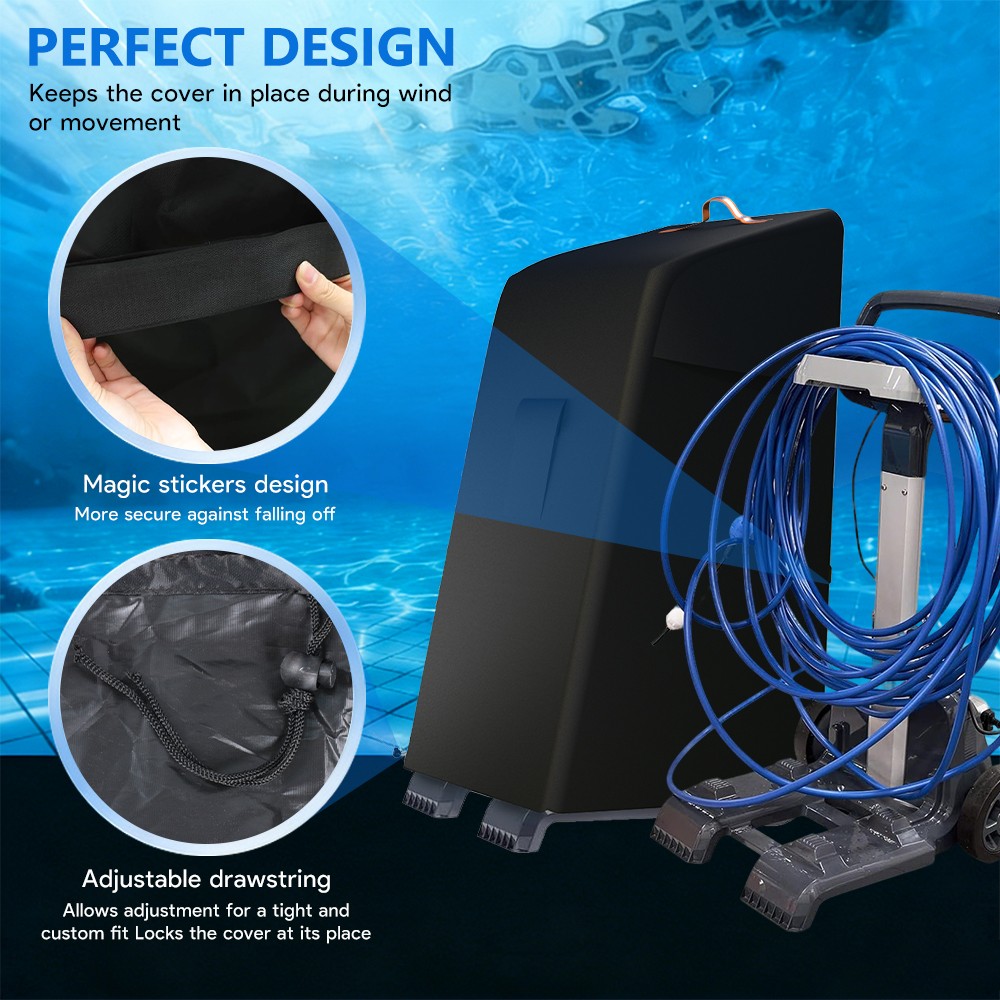 Outdoor Robotic Pool Cleaner Caddy Cover 420D Waterproof Dustproof Protector