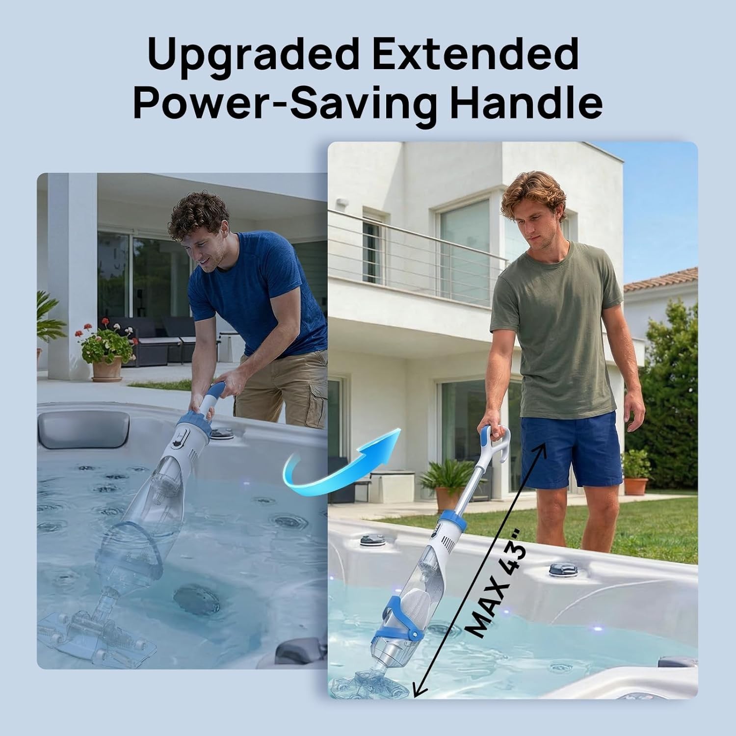 Powerful Rechargeable Pool Vacuum – 1110 GPH Suction, 75 Min Runtime, Easy Use