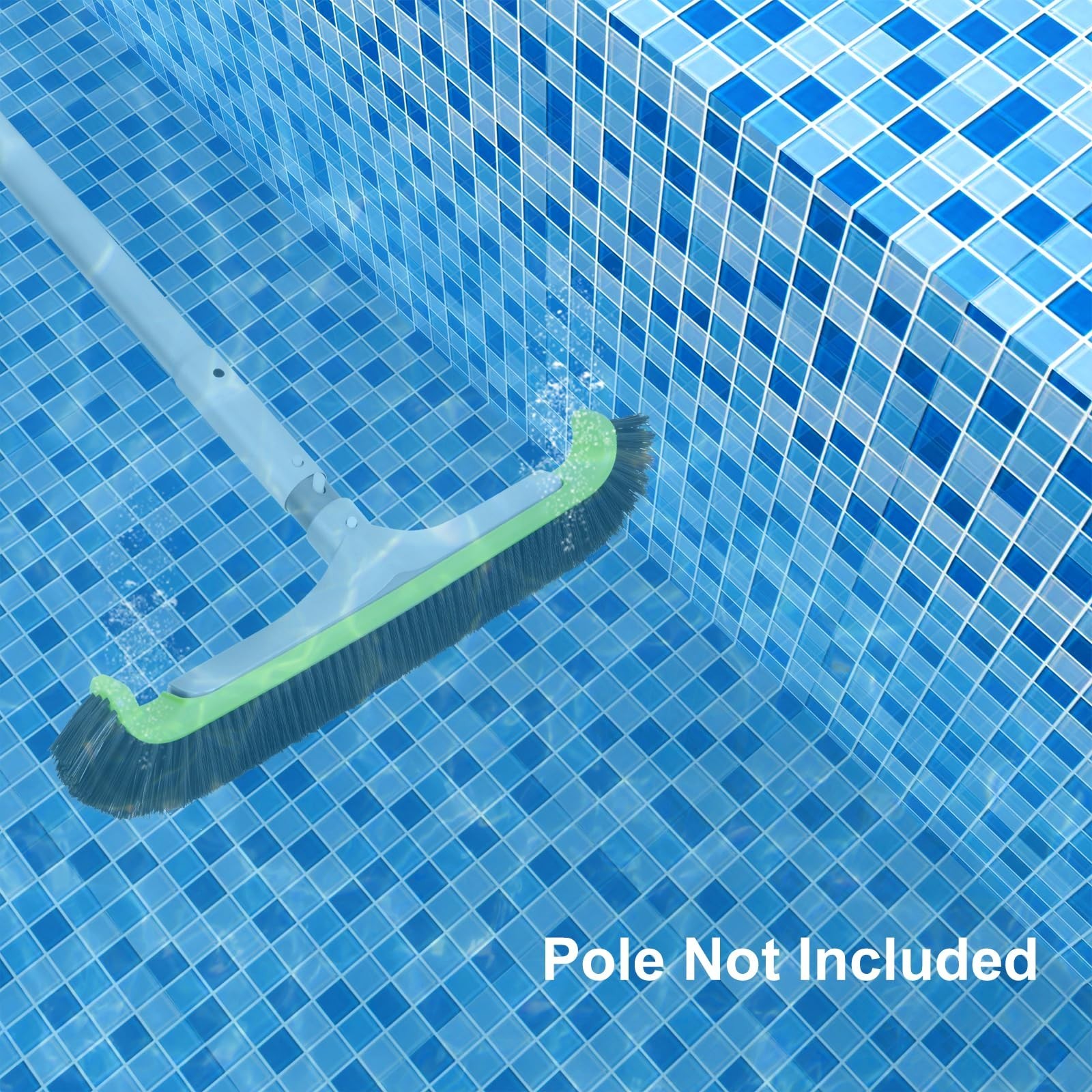 Heavy Duty Pool Brush Head for Inground/Above Ground Cleaning – Curved Ends, Str