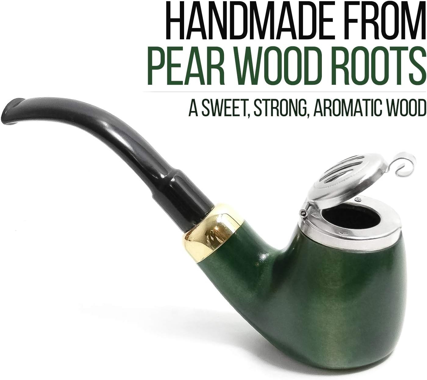 Mr. Brog Full Bent Smoking Tobacco Pipe – Model No: 21 Old Army Green –