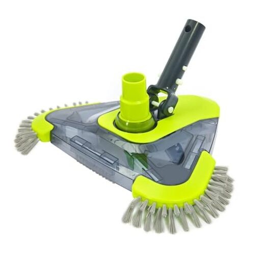 Upgrade Pool Vacuum Head with Side Brush & Universal Rotatable Hose