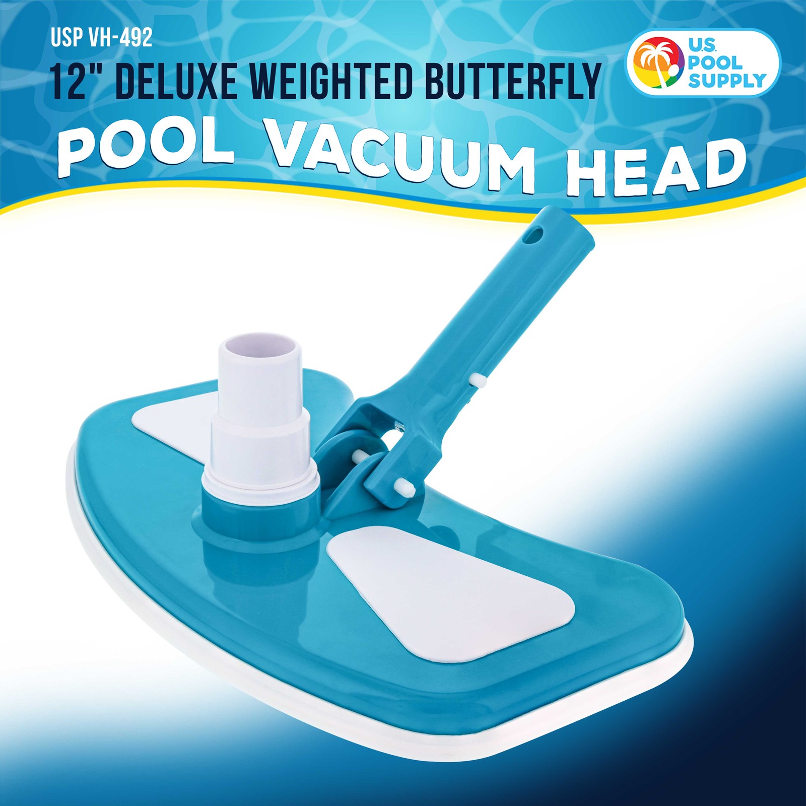 U.S. Pool Supply Deluxe Weighted Pool Vacuum Head, Protection Bumper, Liners