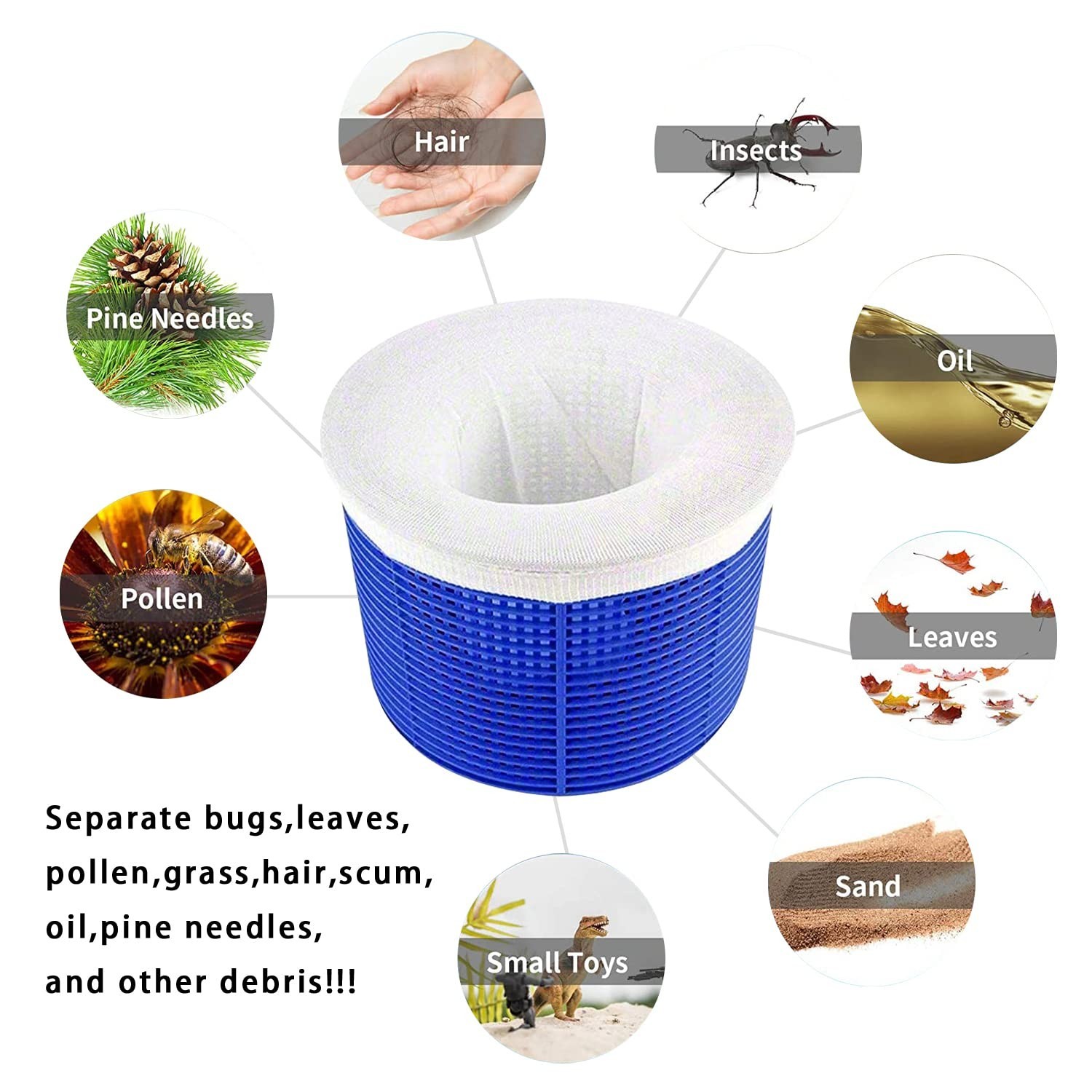 100 Pack Pool Skimmer Socks – Ultra Fine Mesh Filter for Inground & Above Ground