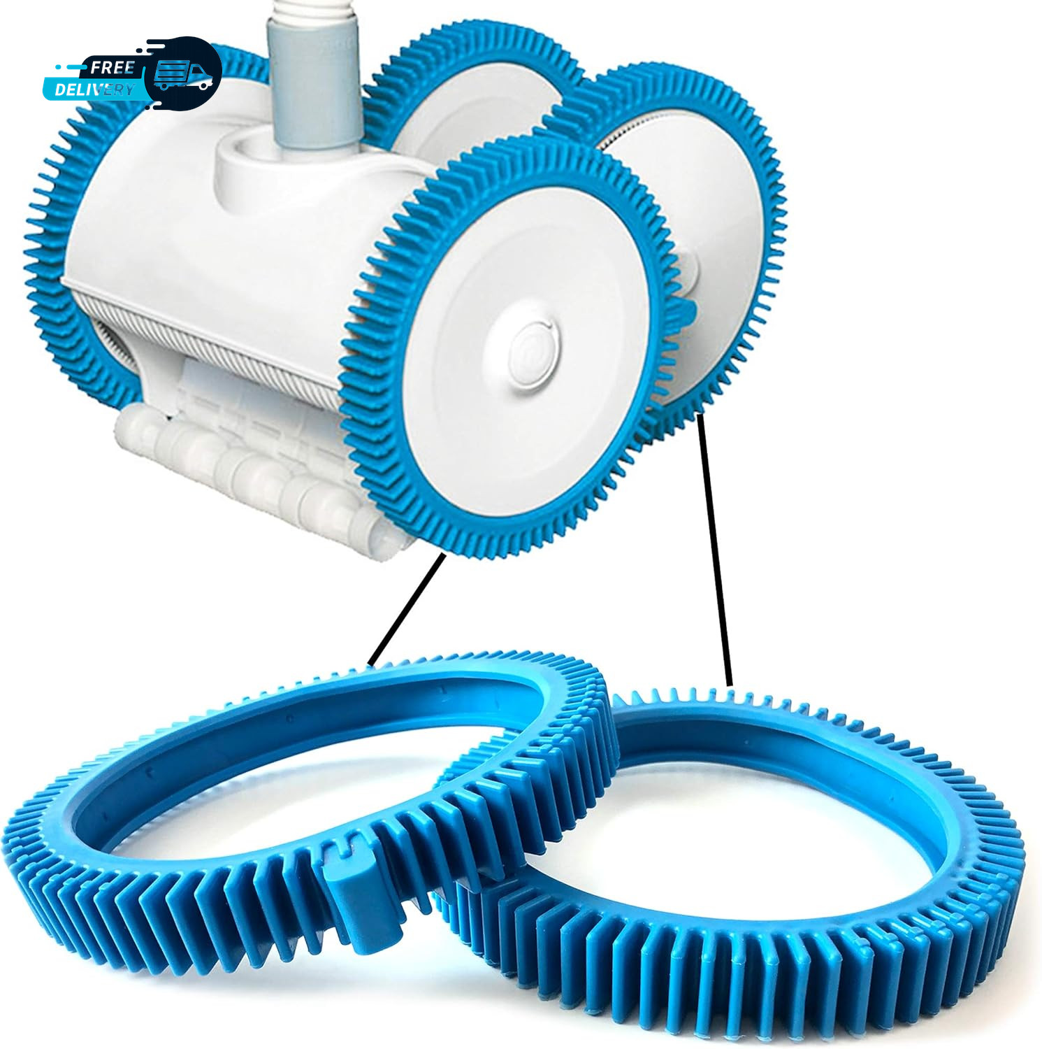 Pool Cleaner Front Tire and Rear Tire Combo Kit Compatible with Poolvergnuegen