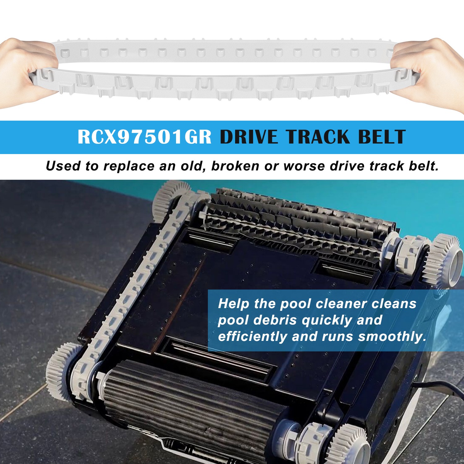RCX97501GR Drive Track Belt Replace for Hayward SharkVac XL Robotic Pool Cleaner