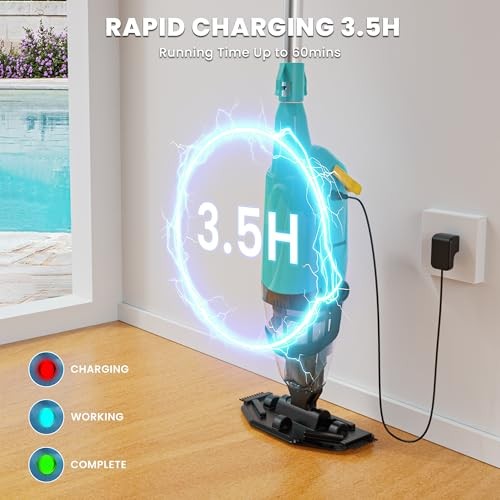 Pool Vacuum for Above Ground Pool, Cordless Handheld Rechargeable Pool Green