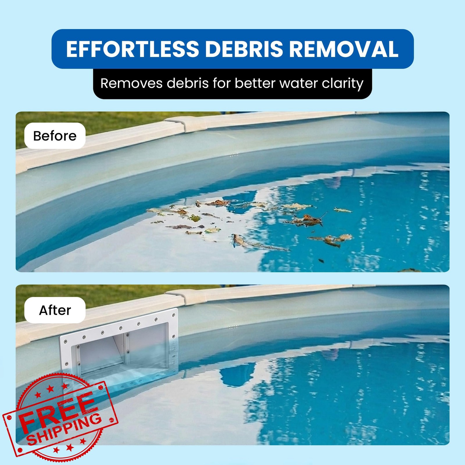 JED Pool Tools Wide-Mouth Skimmer