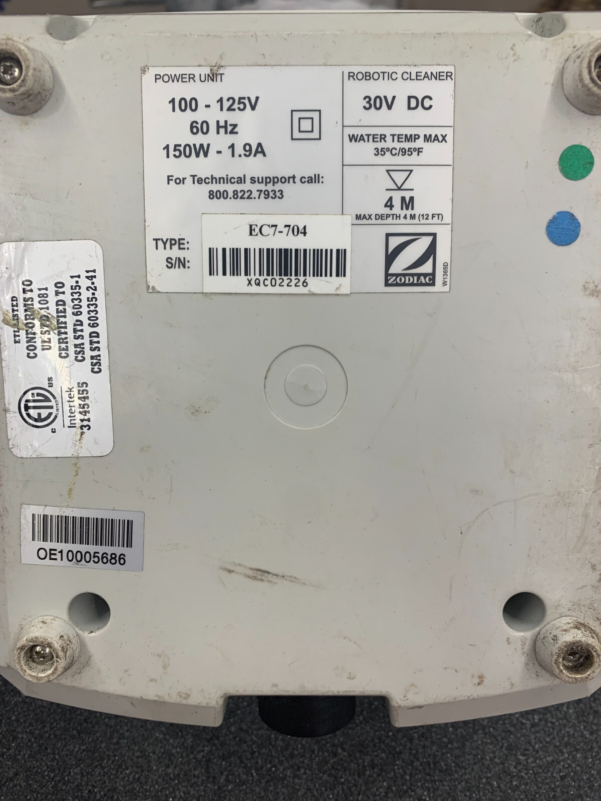 ZODIAC POLARIS CONTRON UNIT POWER SUPPLY POLARIS 9350 & 9300 ( USED