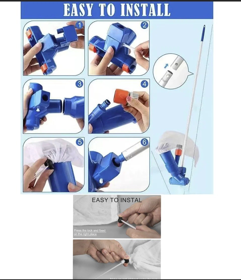 Fast Clean Pool Vacuum Tool Multifunctional Cleaning Accessory for Above Ground