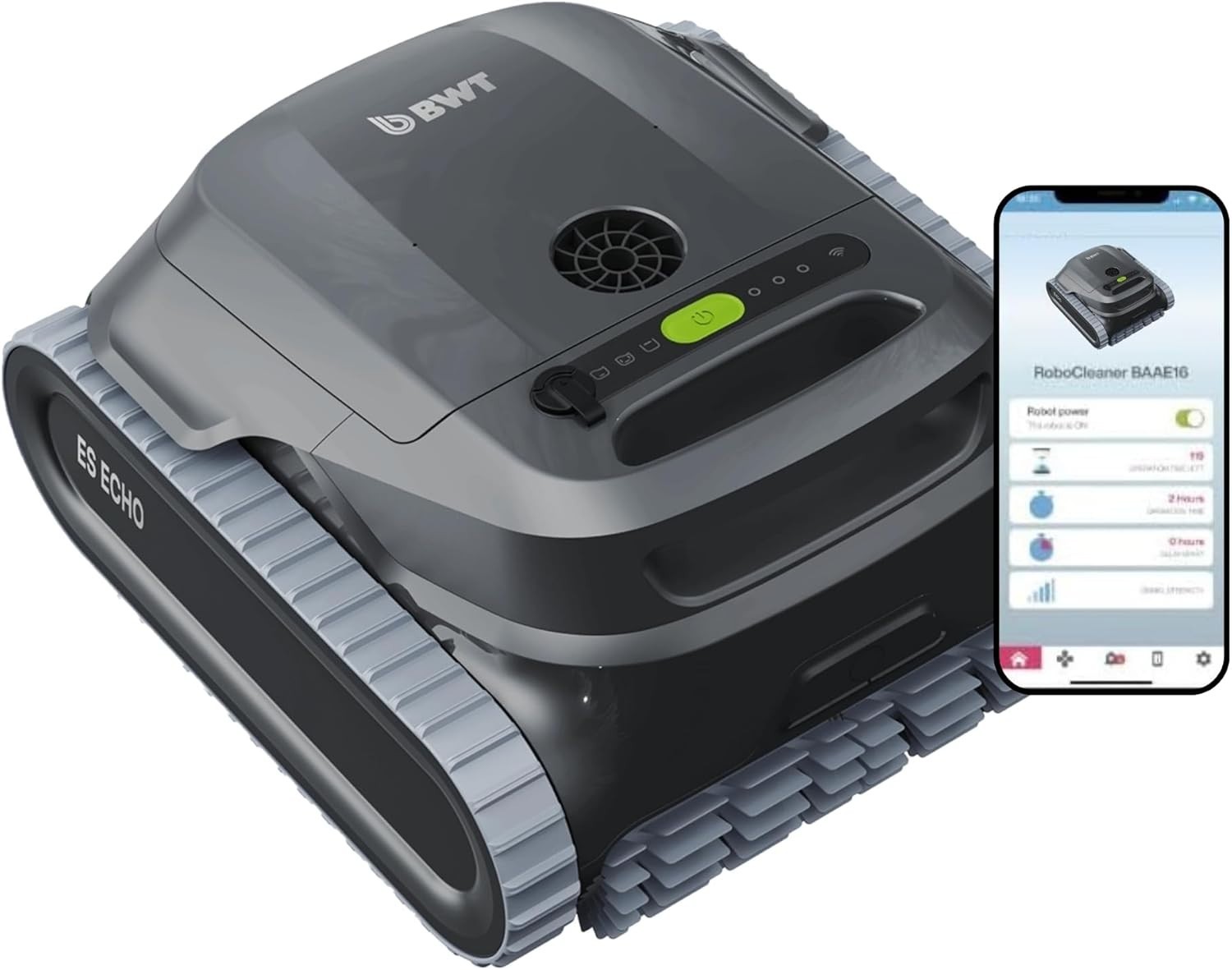 BWT ES Echo Cordless Robotic Pool Cleaner 4,000 GPH Suction 3 Hour Runtime