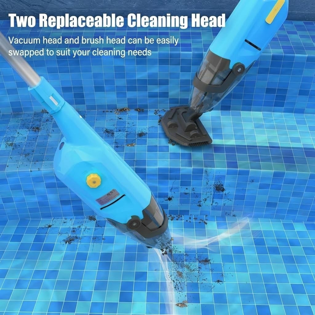 Cordless Pool Vacuum for Above Ground Pool Handheld Pool Cleaner Rechargeable