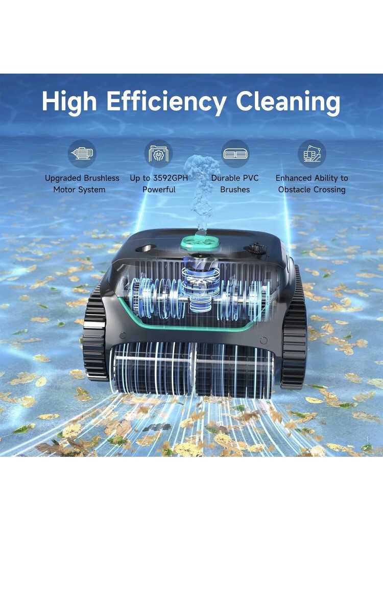 WYBOT C2 Robotic Pool Cleaner, Cordless Pool Vacuum for Inground Pools