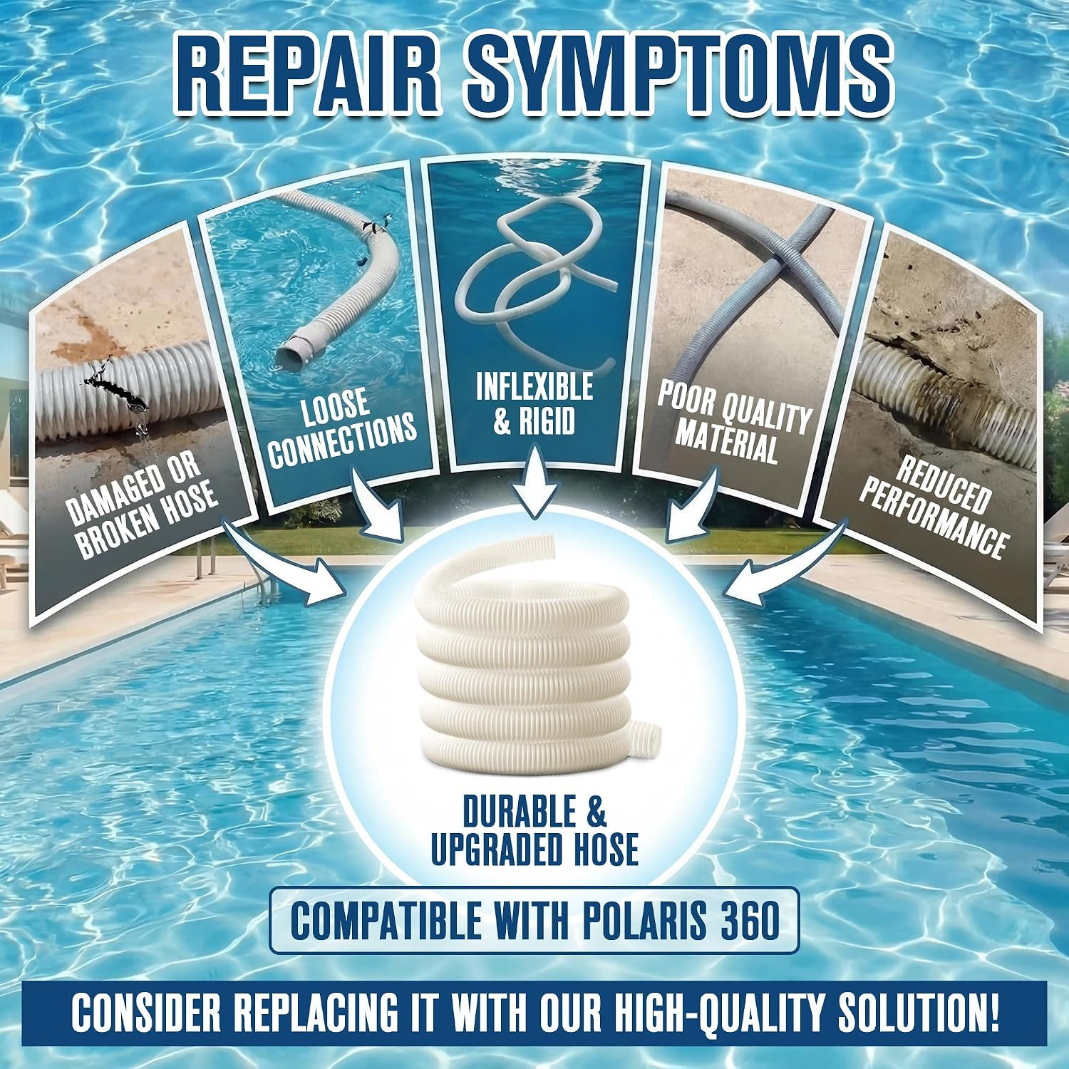 3 Pack Pool Cleaner Parts 9-100-3102 Compatible with Polaris 360, 6 FT Pool Clea