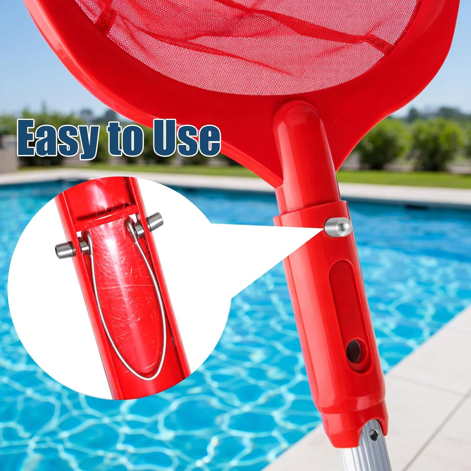 3 Pcs Pool Pole Clips,Stainless Steel Pool Brush Clip Pools Brush V-Shaped Clip
